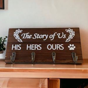Wooden Sign w/ Hooks